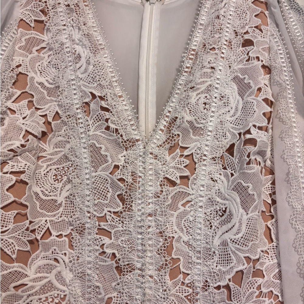 Adelyn Rae White Lace Detail Jumpsuit - Picture 4 of 6